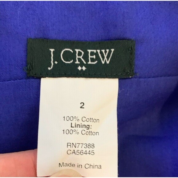 J.Crew Sleeveless Dress Women's Size 2 Faux Wrap Lined Ruffle Neck Cobalt Blue - Picture 12 of 16